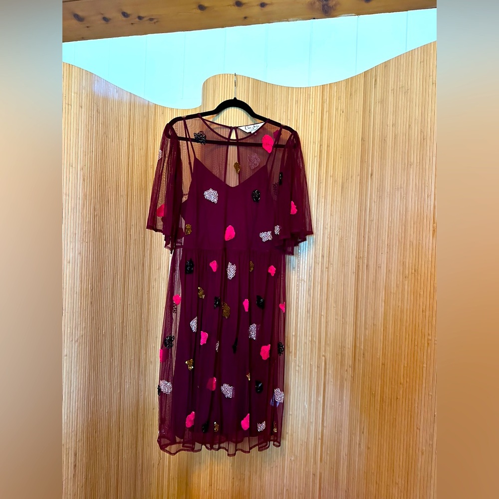 Gorman Claire Embellished Dress in Wine - Size AU14 (US 12)